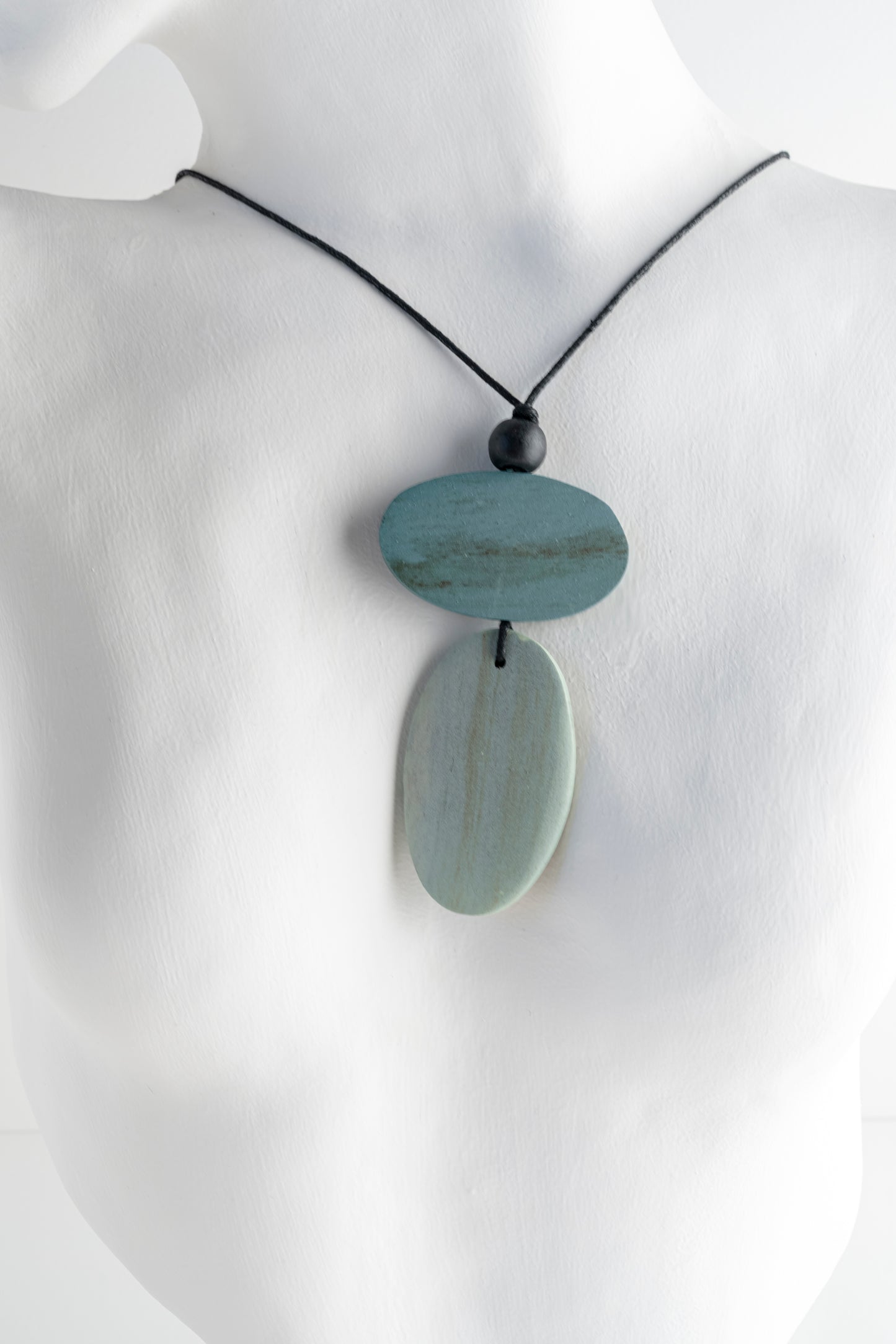 Sylca Designs Double Bead Alaina Pendant, Aqua 