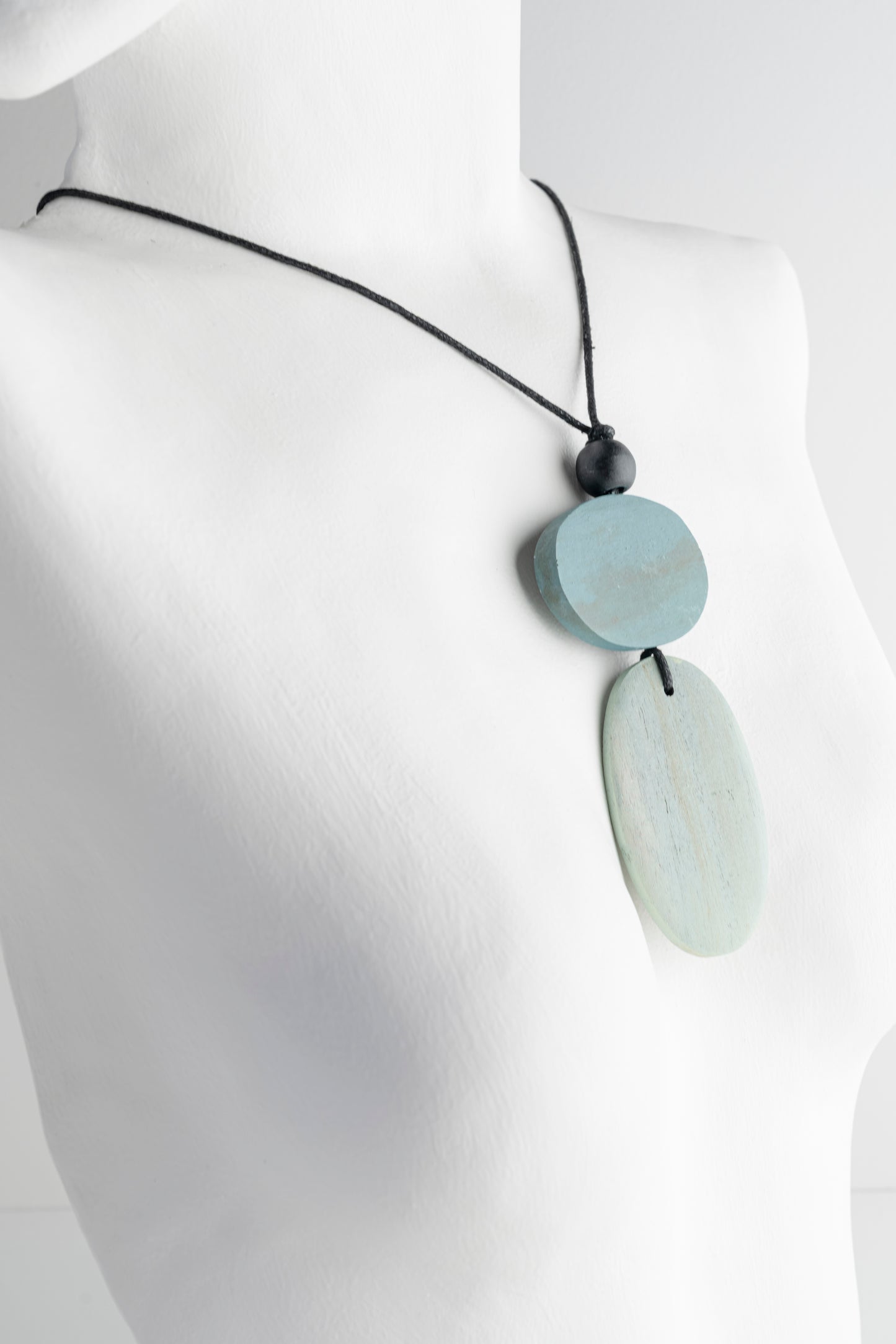 Sylca Designs Double Bead Alaina Pendant, Aqua 
