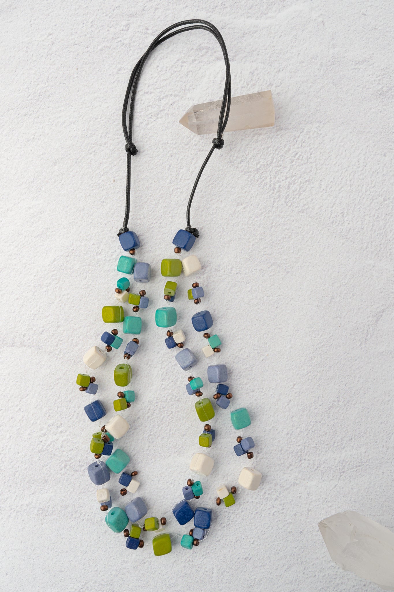 Sylca Designs Lia Floating Bead Necklace, Blue 