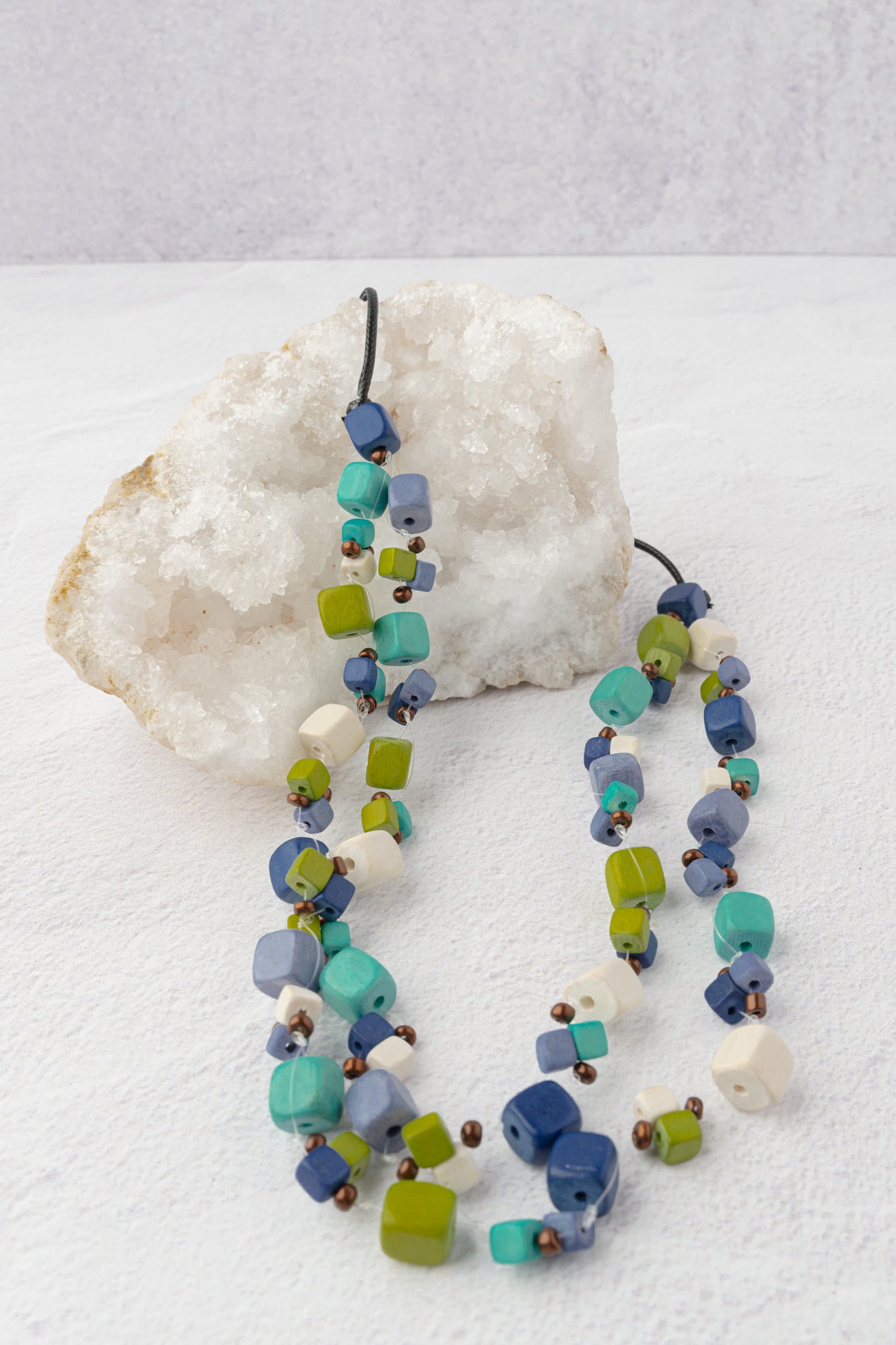 Sylca Designs Lia Floating Bead Necklace, Blue 
