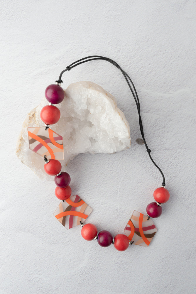 Sylca Designs Saffron Mixed Media Neck, Orange 