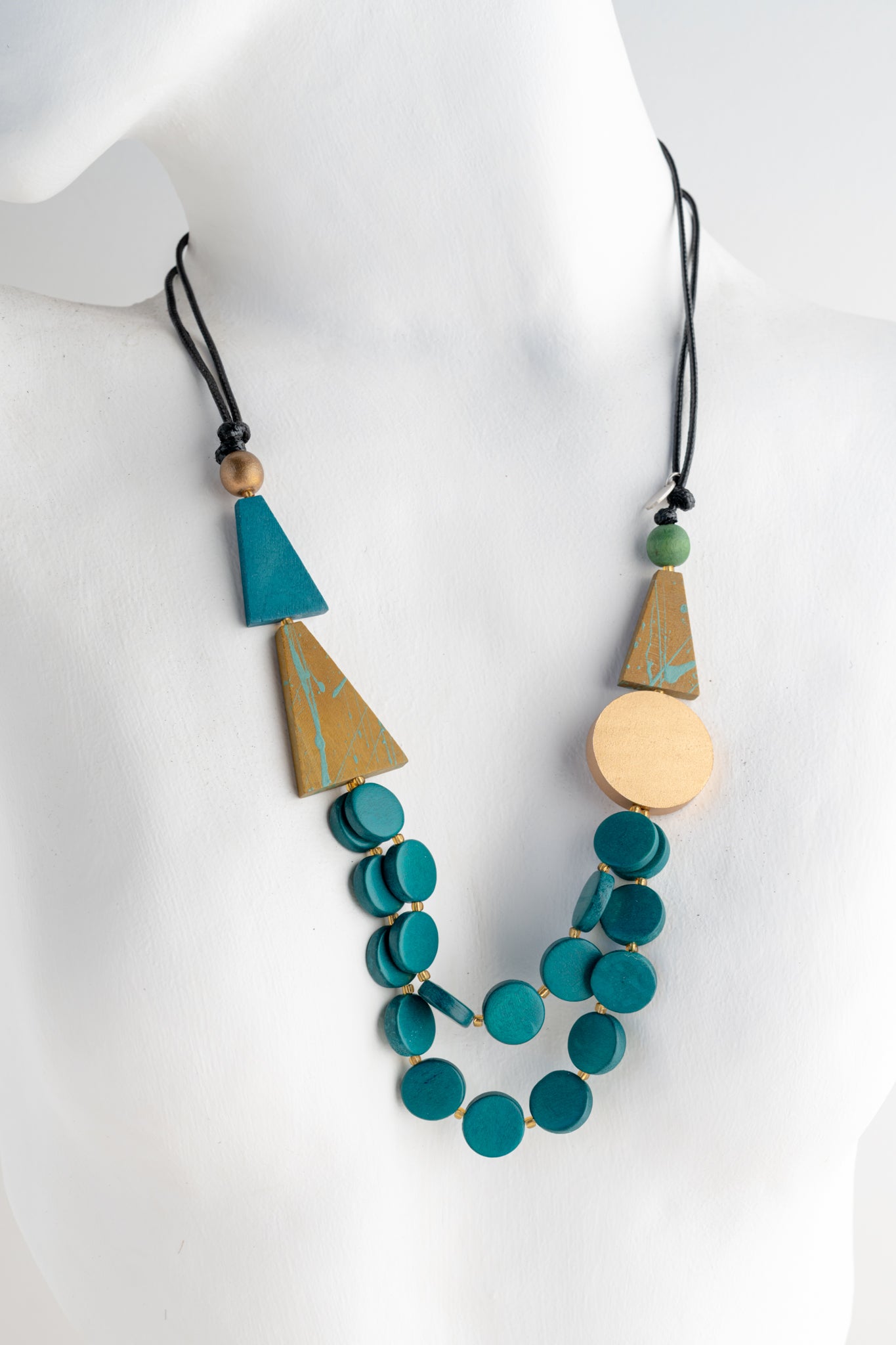 Sylca Designs Scarlett Multi Strand Art Necklace, Teal Teal 