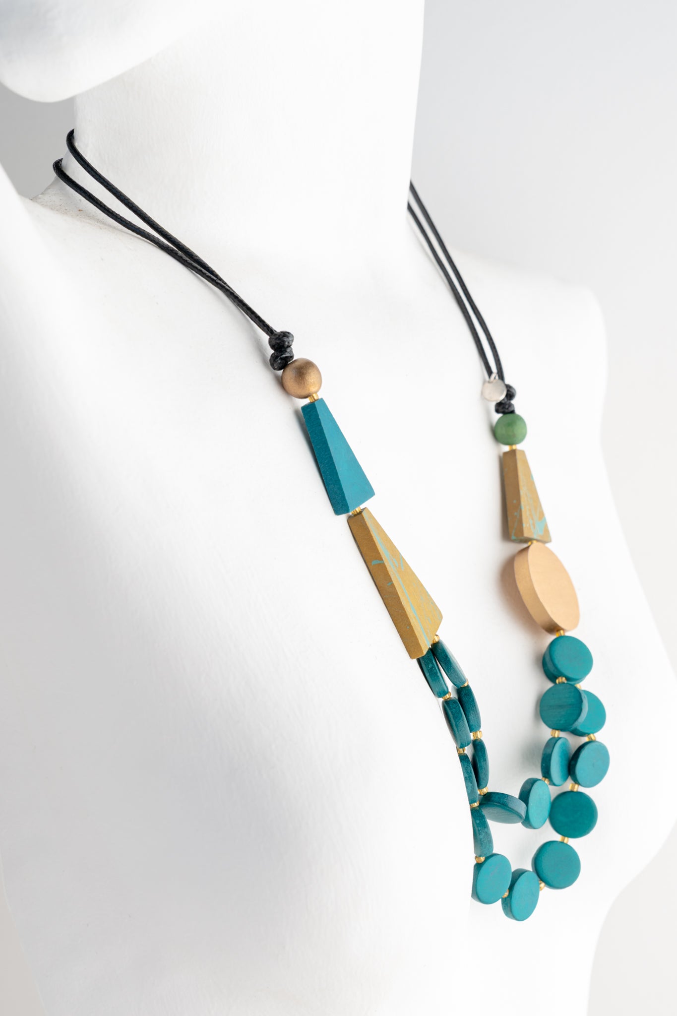 Sylca Designs Scarlett Multi Strand Art Necklace, Teal 