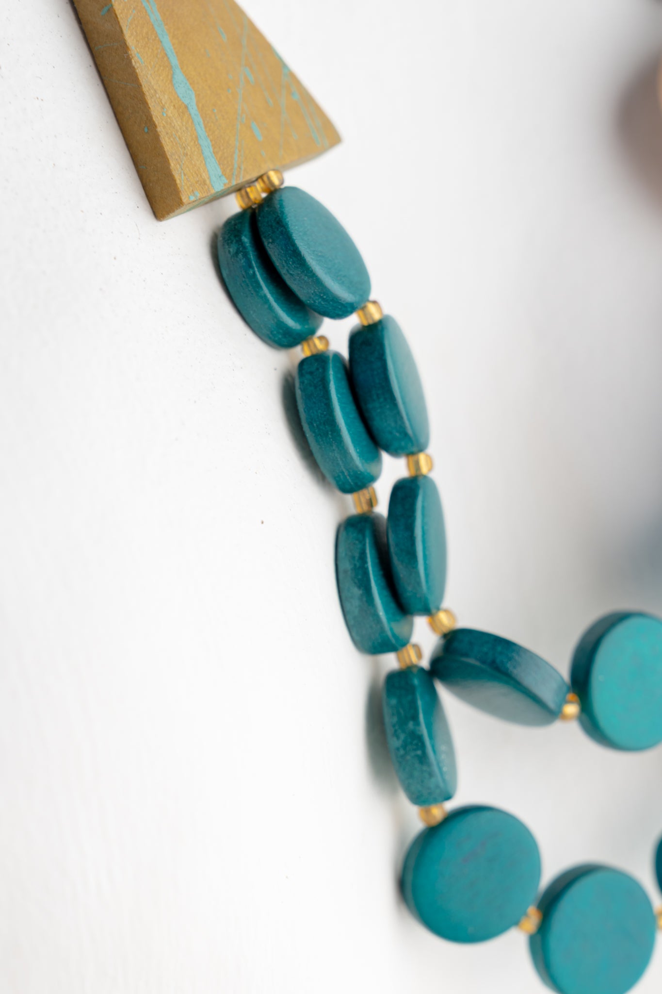 Sylca Designs Scarlett Multi Strand Art Necklace, Teal 