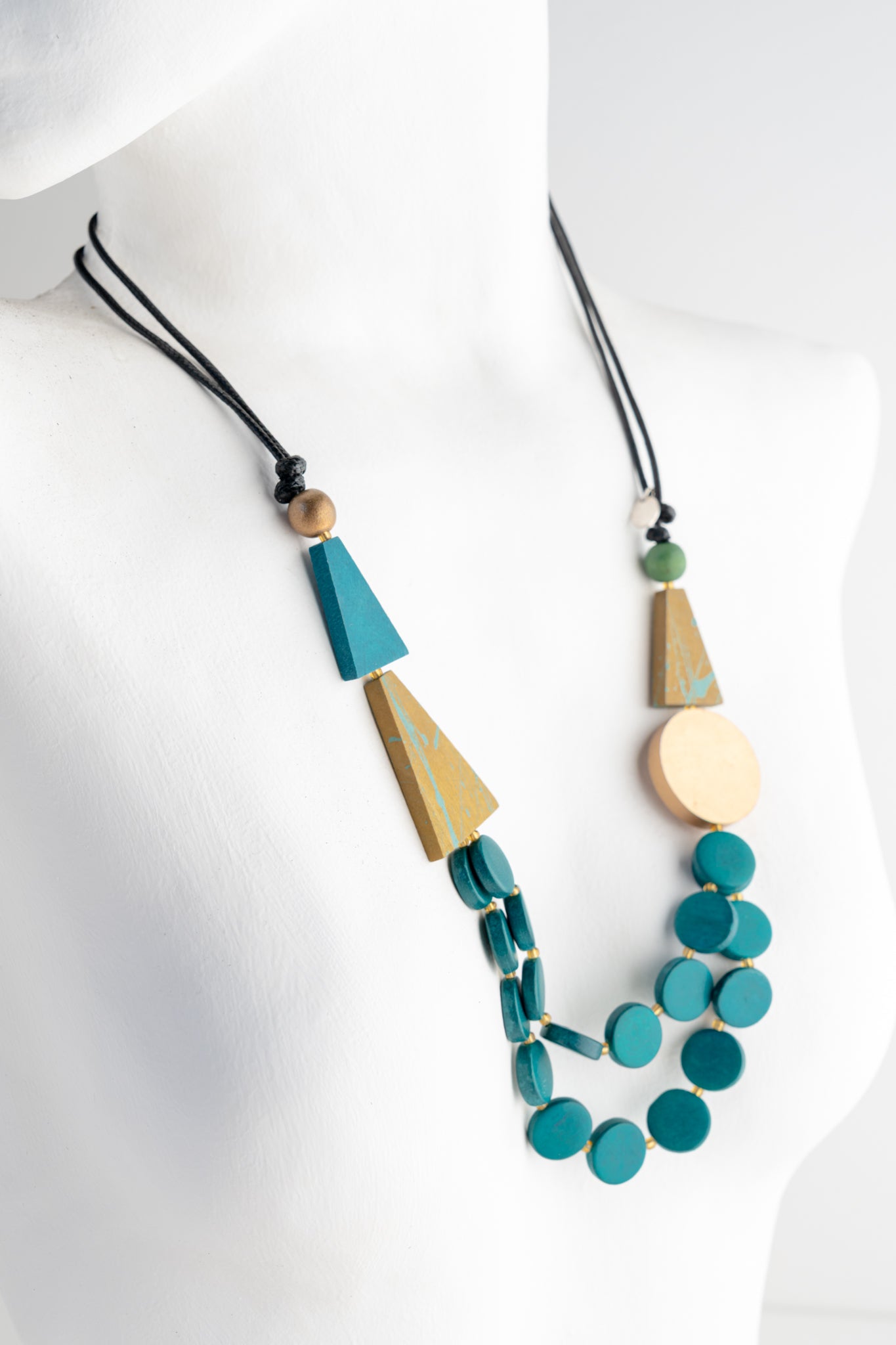 Sylca Designs Scarlett Multi Strand Art Necklace, Teal 