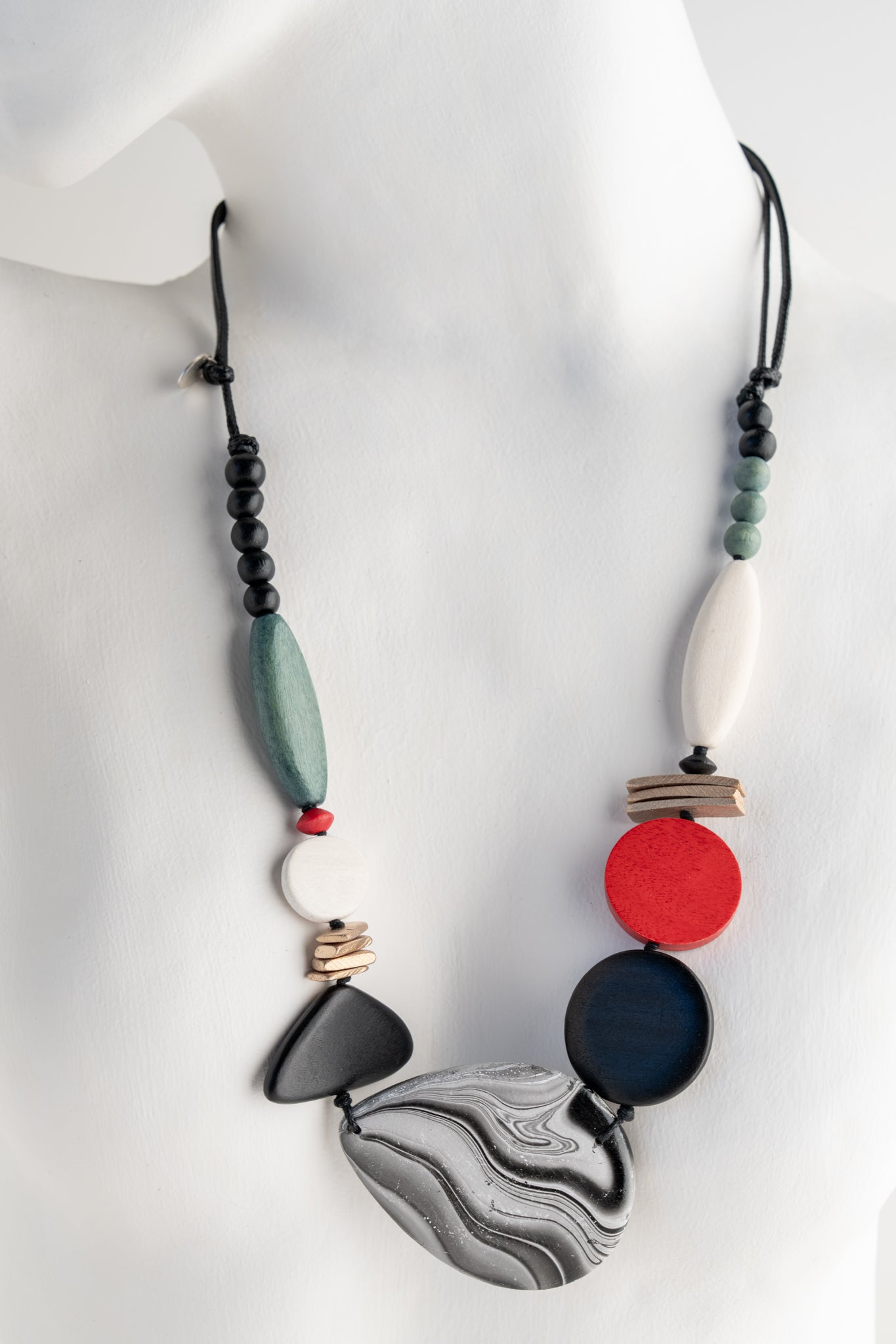 Sylca Designs Dusk & Dawn Marble Necklace, Red Red 
