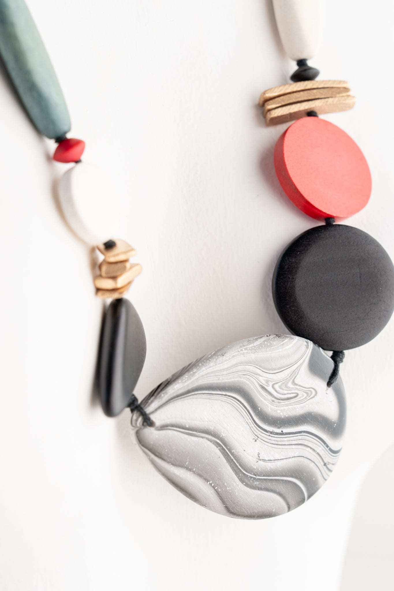 Sylca Designs Dusk & Dawn Marble Necklace, Red 