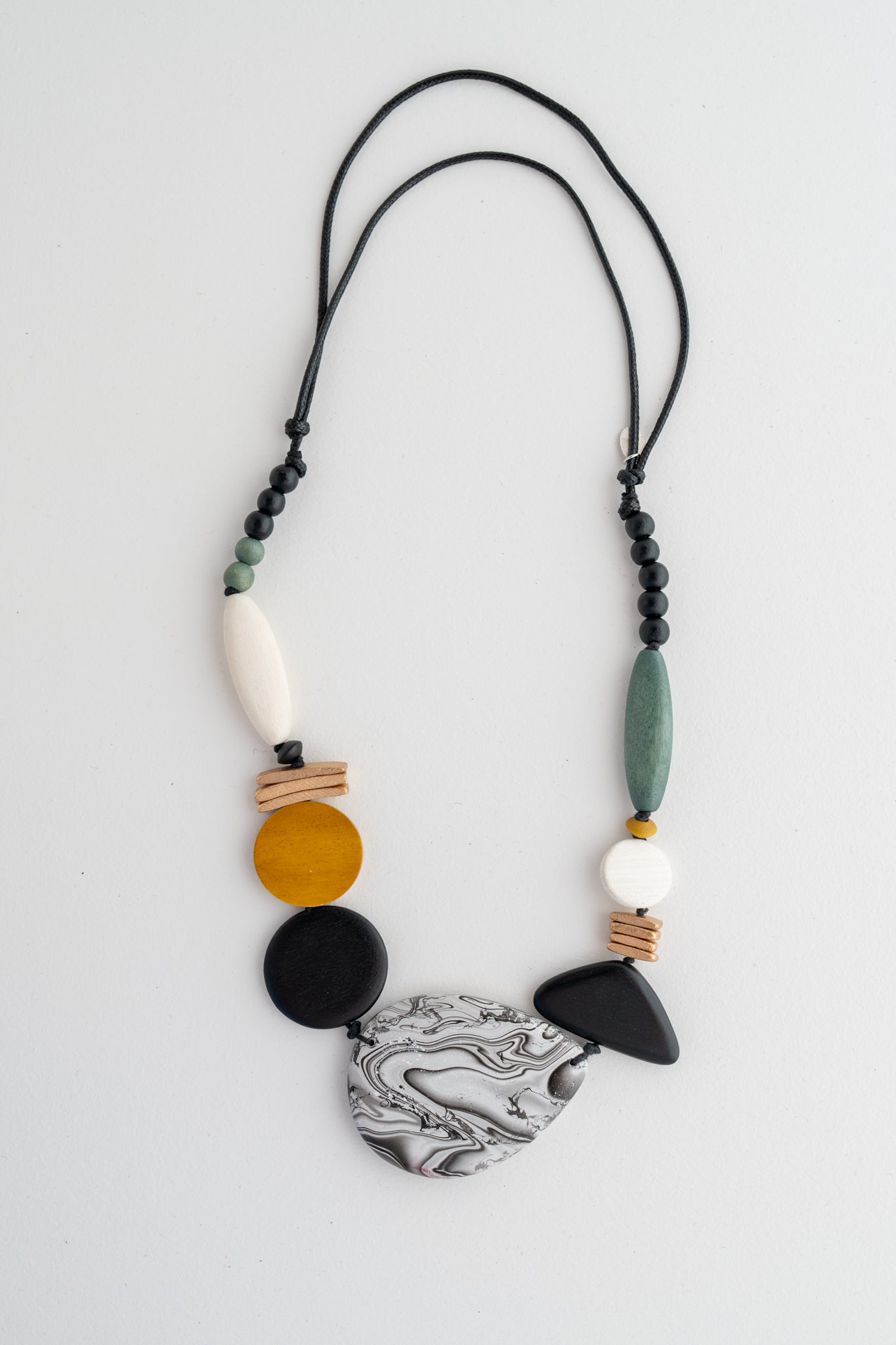 Sylca Designs Dusk & Dawn Marble Necklace, Black 