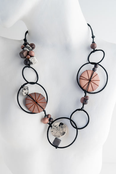 Sylca Designs Hayden Disc Necklace, Brown Brown 