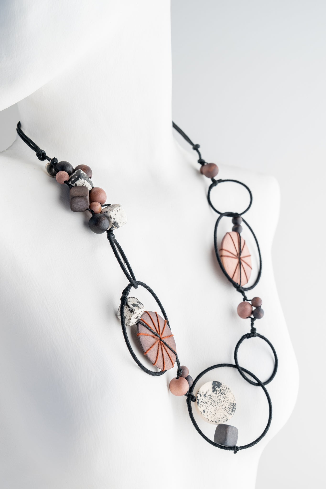 Sylca Designs Hayden Disc Necklace, Brown 