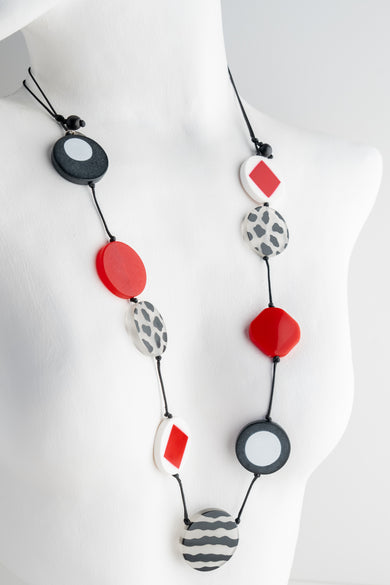 Sylca Designs Cheetah Necklace, Red Red 