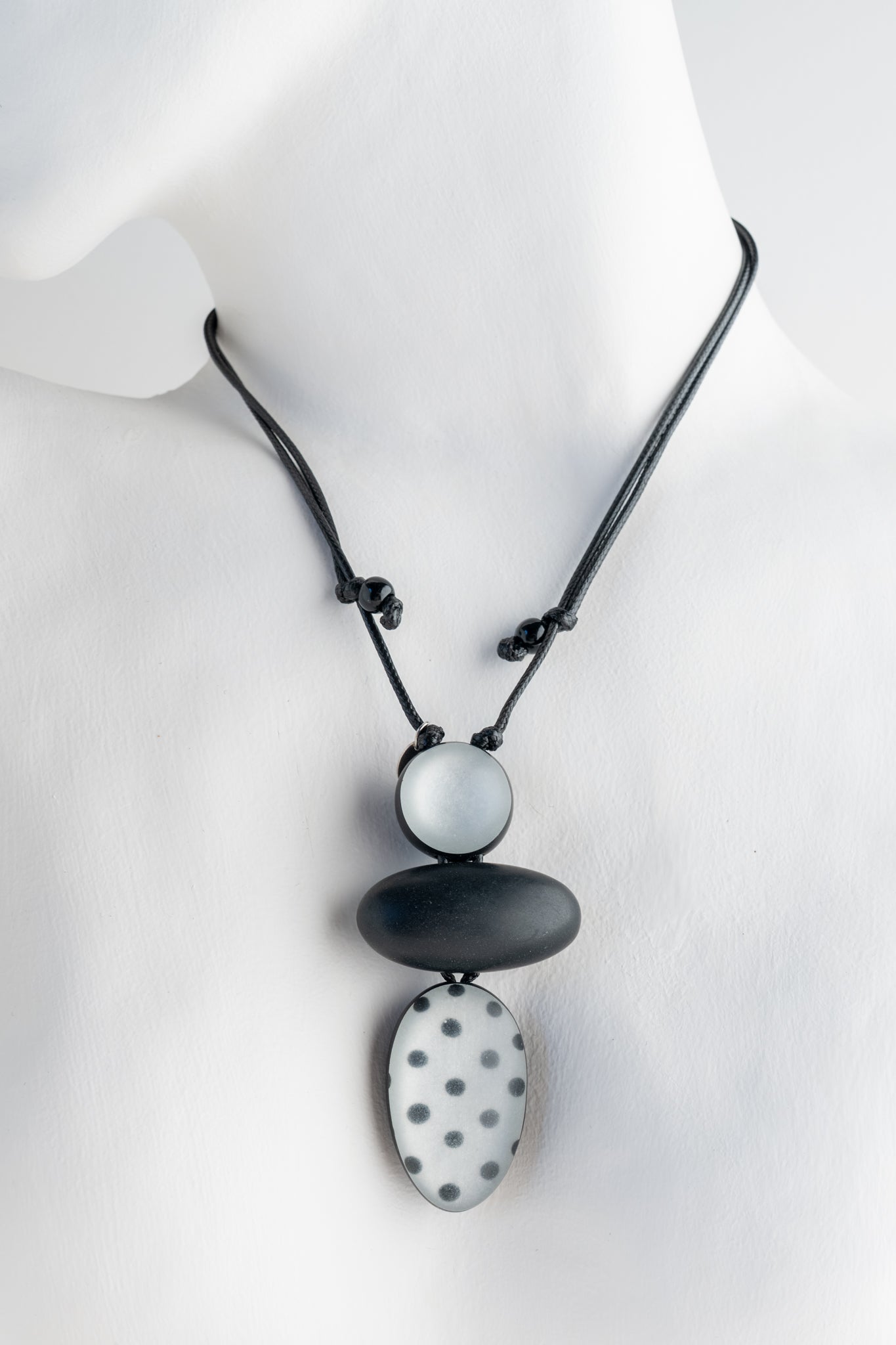 Sylca Designs Midori Polka Dot Necklace, Black 