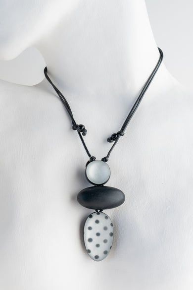 Sylca Designs Midori Polka Dot Necklace, Black 
