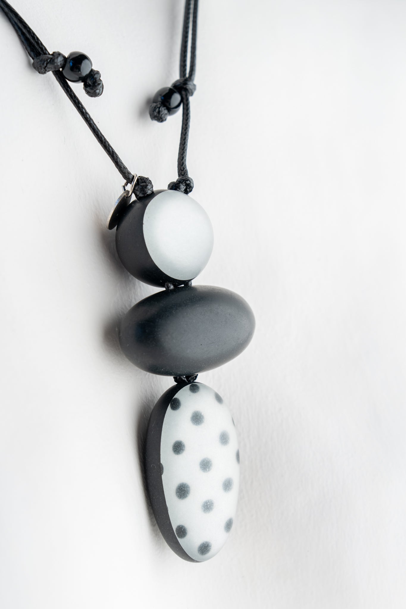 Sylca Designs Midori Polka Dot Necklace, Black 