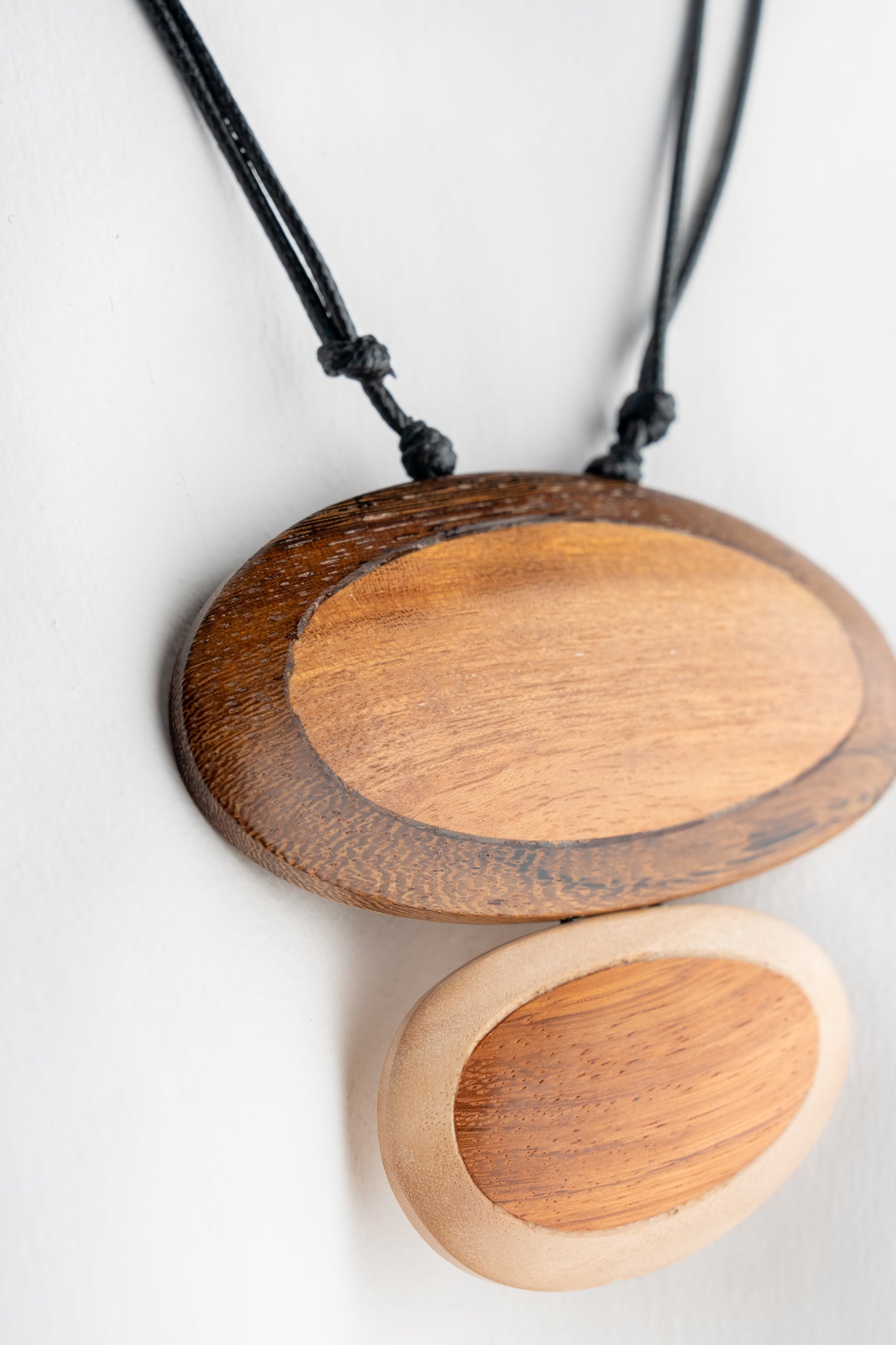 Sylca Designs Dual Oval Wood Willa Pendant, Brown 