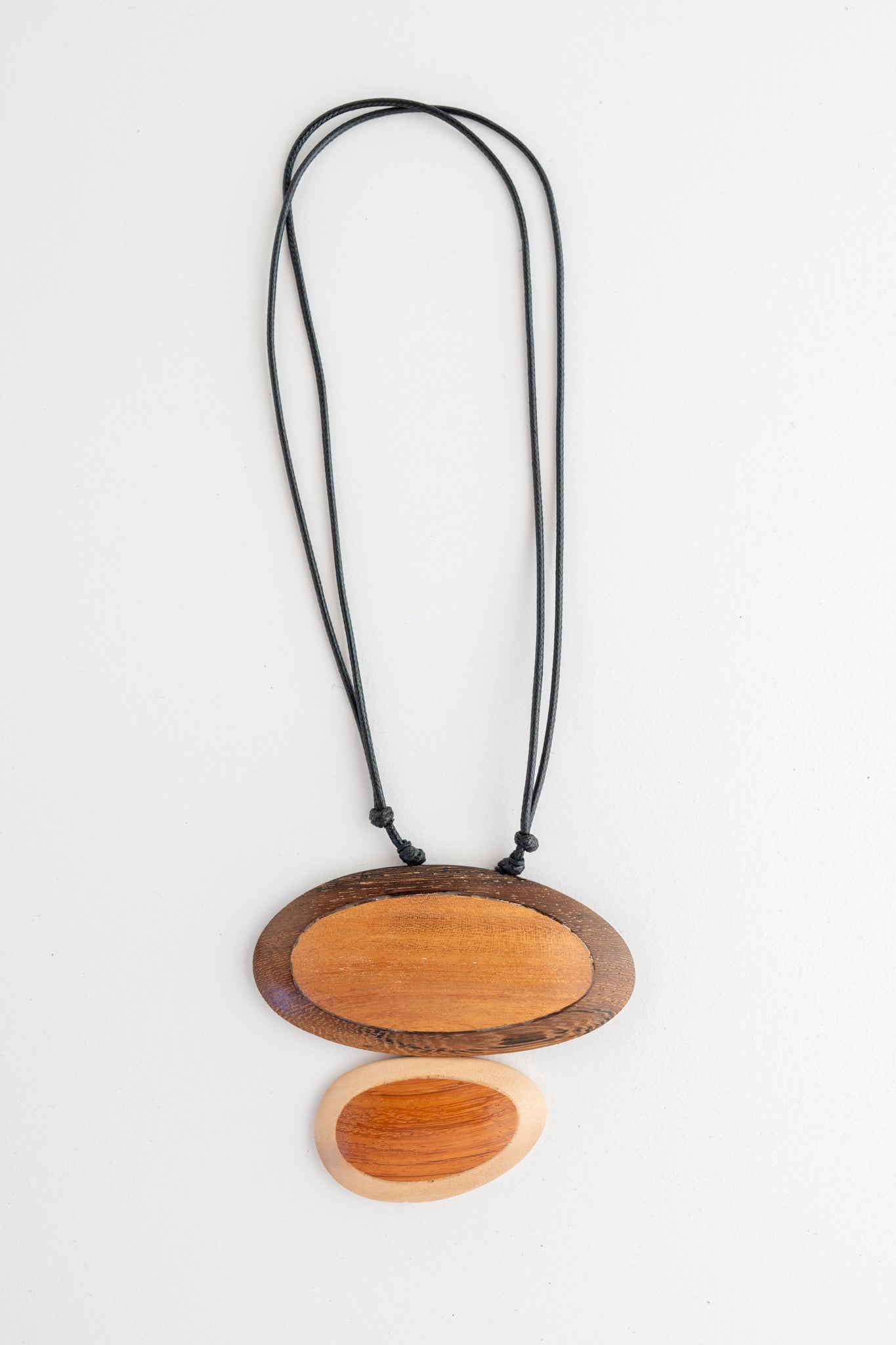 Sylca Designs Dual Oval Wood Willa Pendant, Brown 