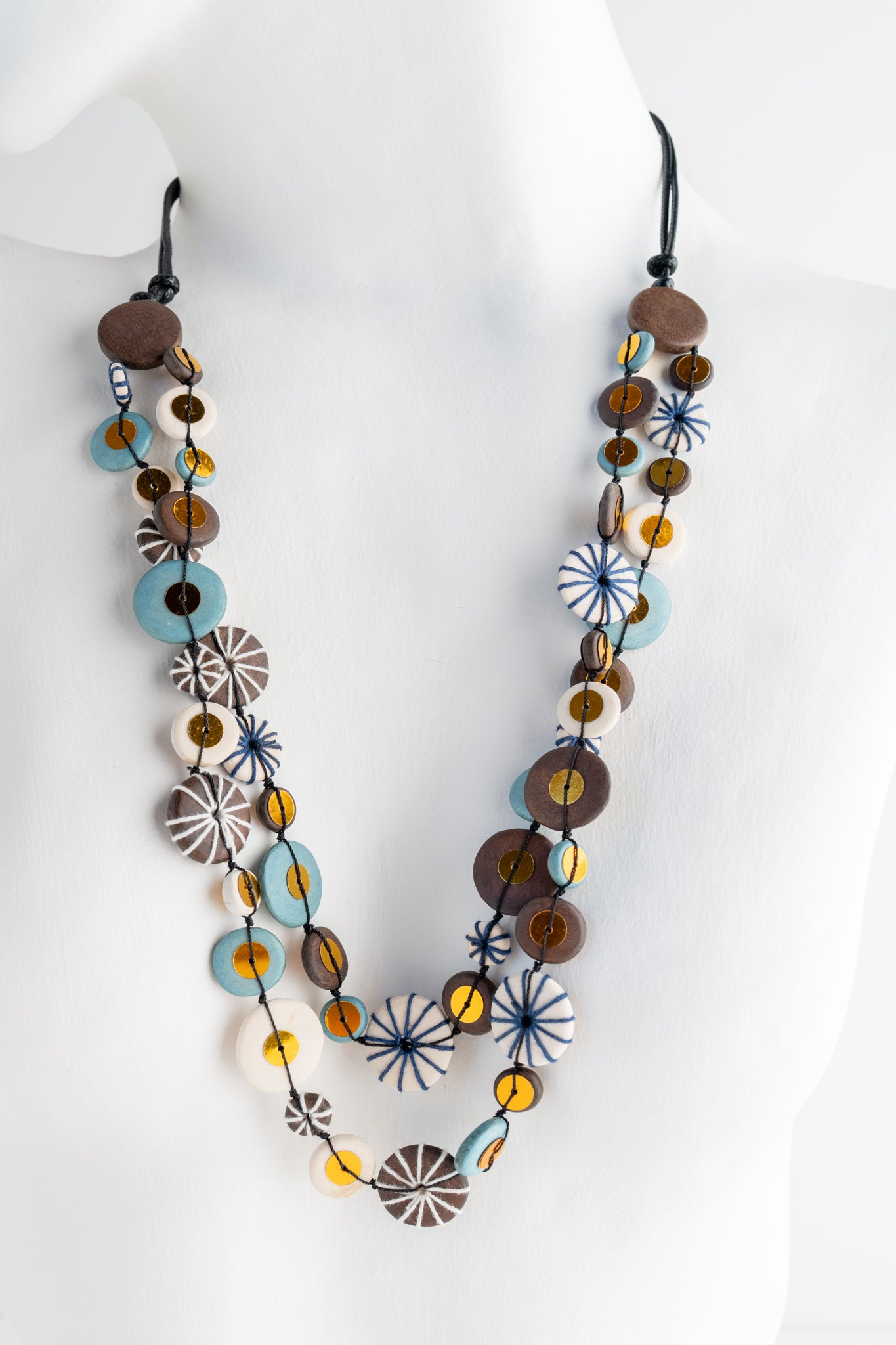 Sylca Designs Melody Statement Necklace, Brown Brown 