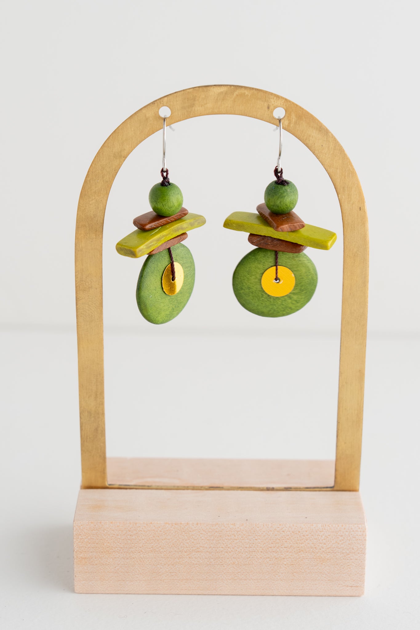 Sylca Designs Assuta Drop Earrings, Olive 