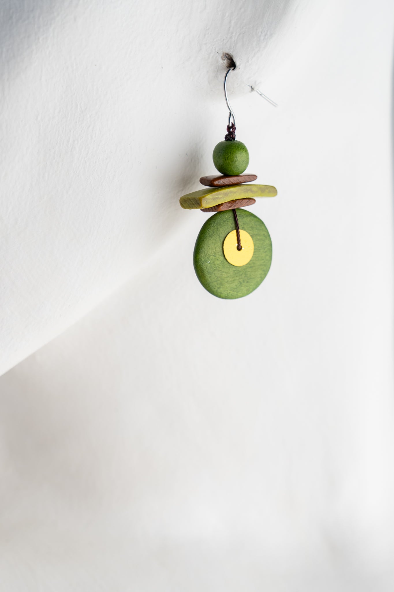 Sylca Designs Assuta Drop Earrings, Olive Olive 