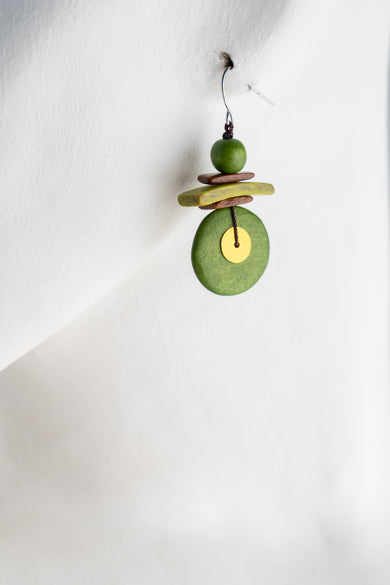 Sylca Designs Assuta Drop Earrings, Olive Olive 