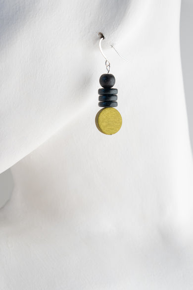 Sylca Designs Dusk Earrings, Black, Chartreuse Black/Chartreuse 