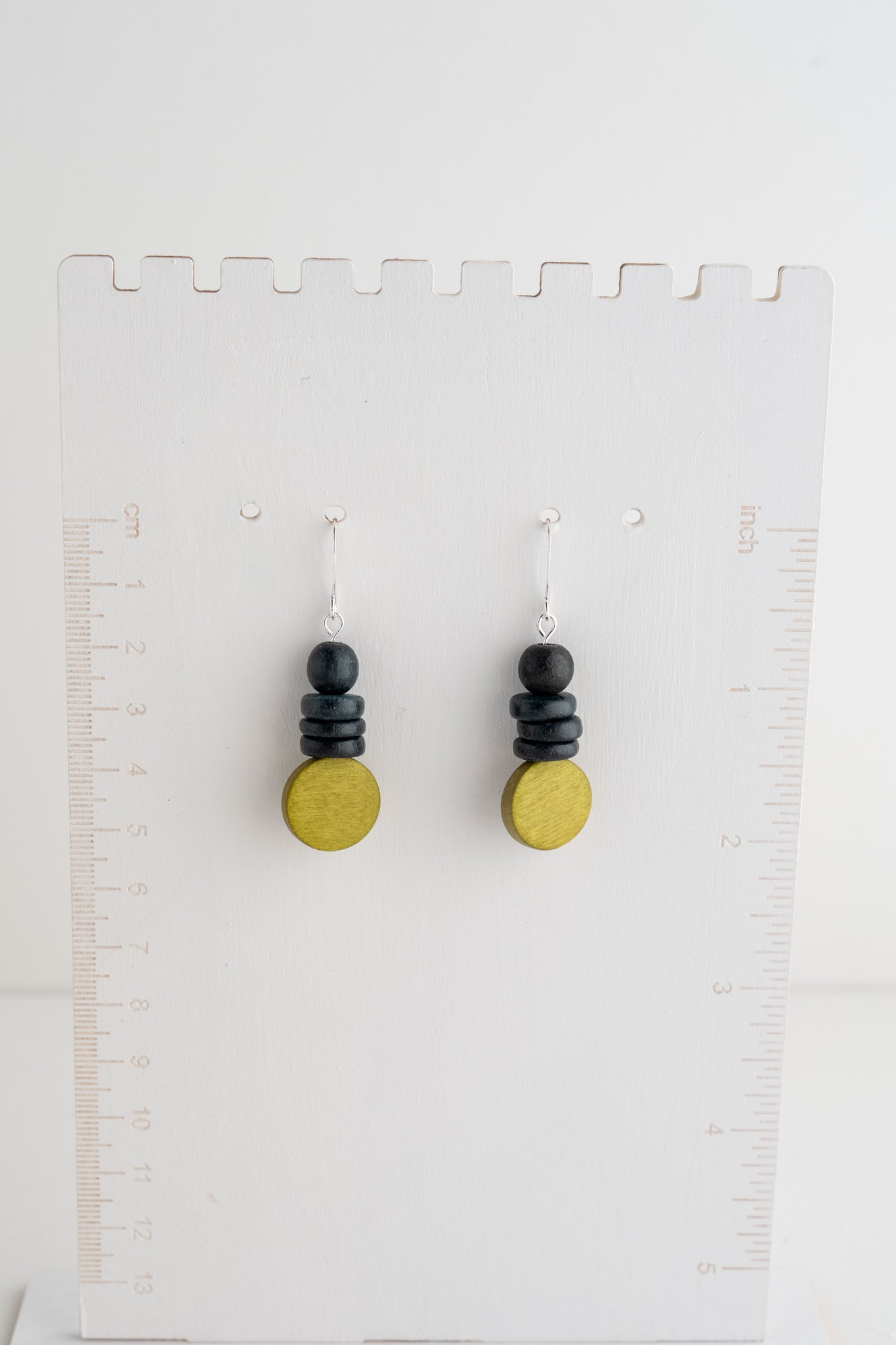 Sylca Designs Dusk Earrings, Black, Chartreuse 