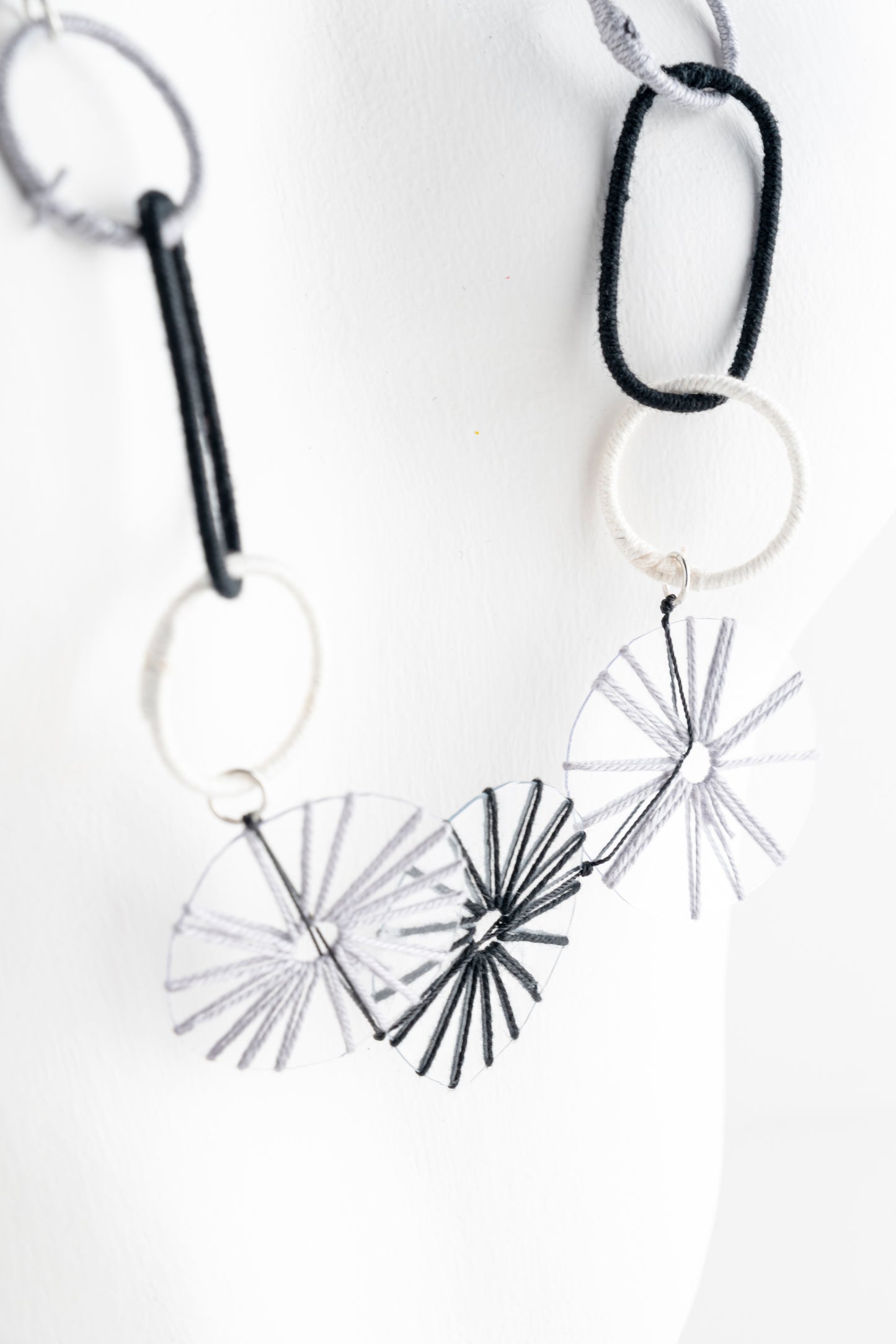 Sylca Designs Monochrome Twist Threaded Loop Necklace 