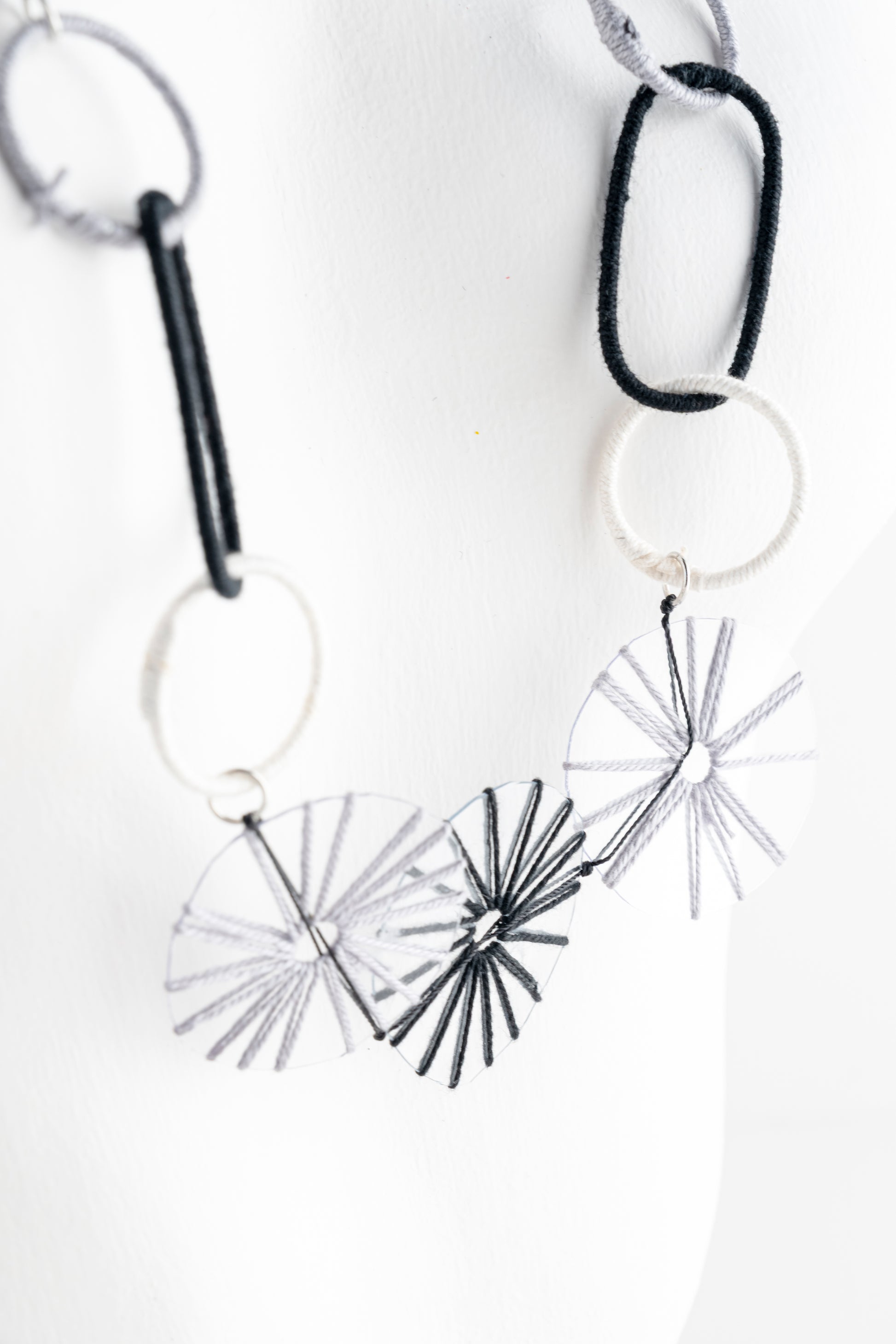 Sylca Designs Monochrome Twist Threaded Loop Necklace 