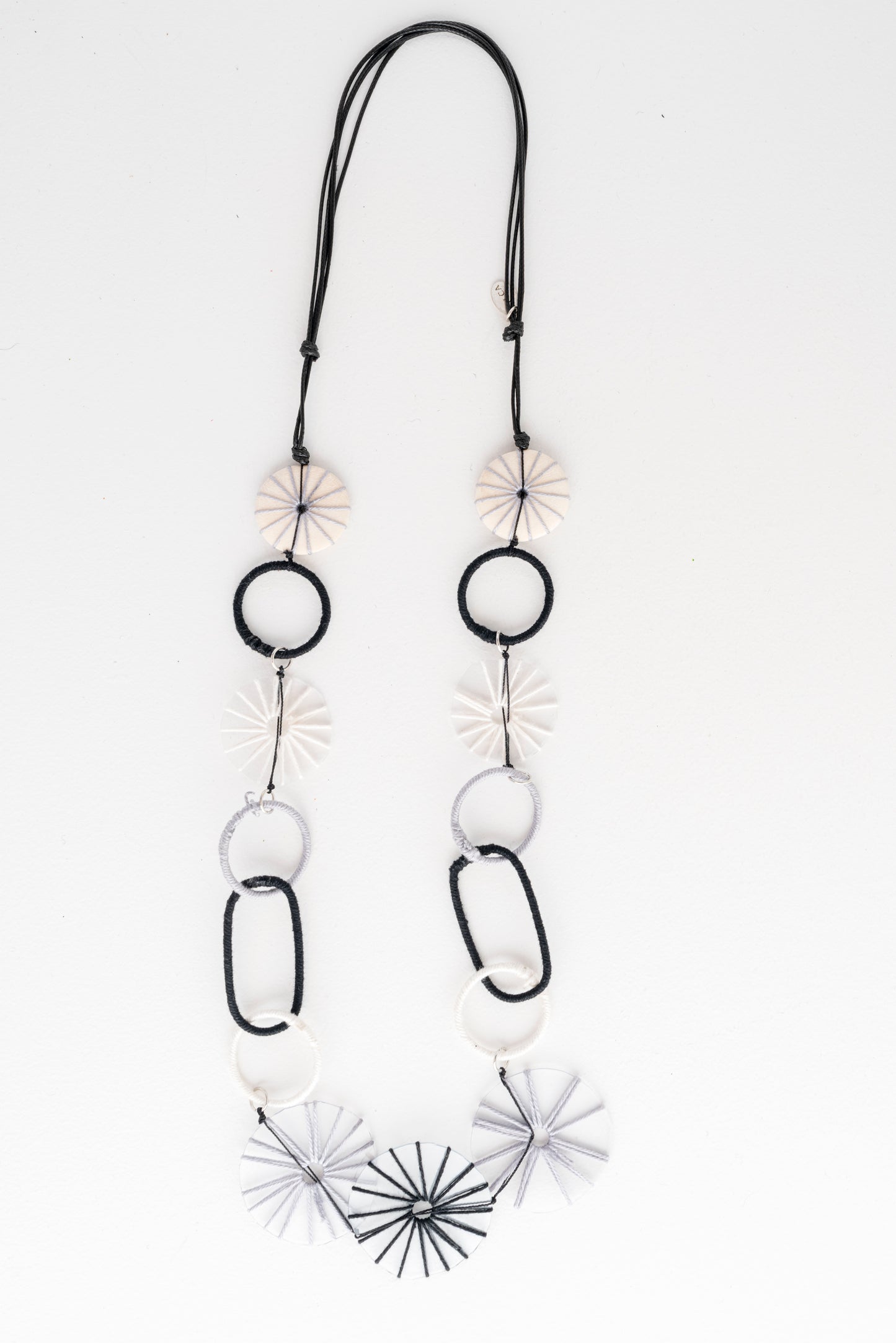Sylca Designs Monochrome Twist Threaded Loop Necklace 