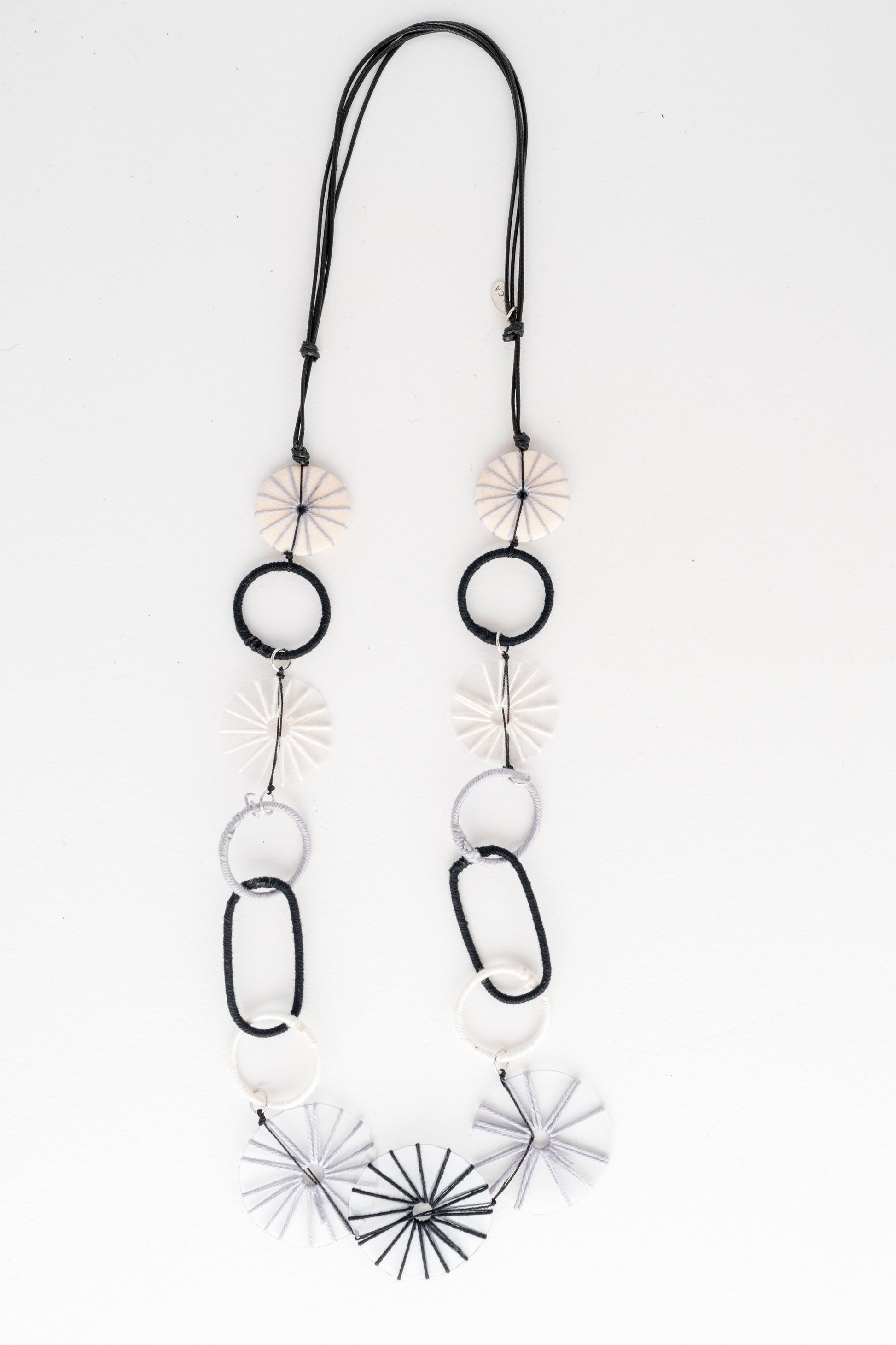 Sylca Designs Monochrome Twist Threaded Loop Necklace 