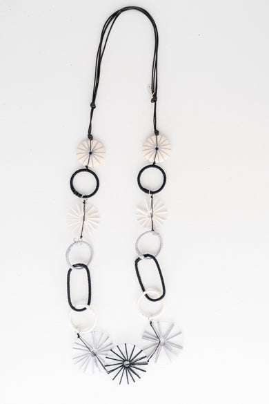 Sylca Designs Monochrome Twist Threaded Loop Necklace 