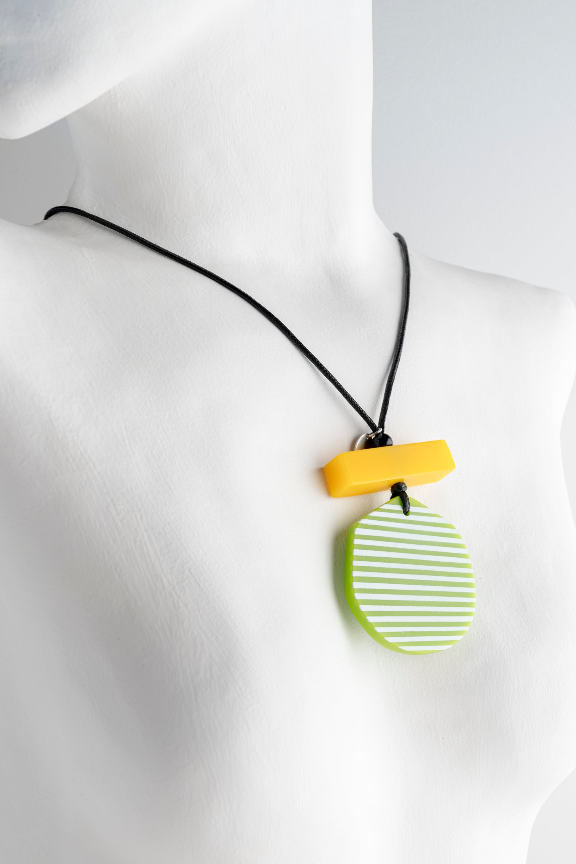 Sylca Designs Palms Statement Necklace, Lime 