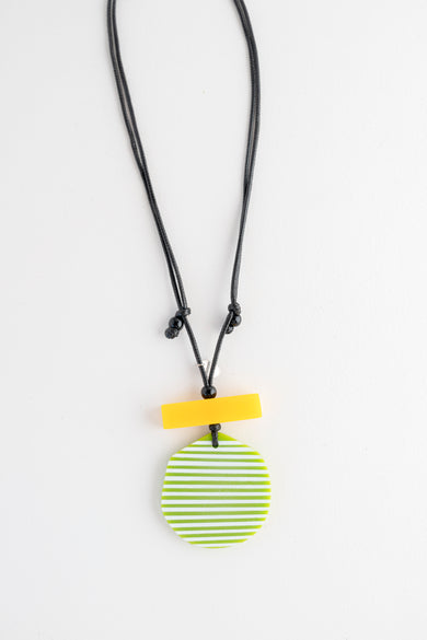 Sylca Designs Palms Statement Necklace, Lime 