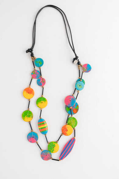 Sylca Designs Reese Colorburst Double Strand Necklace 