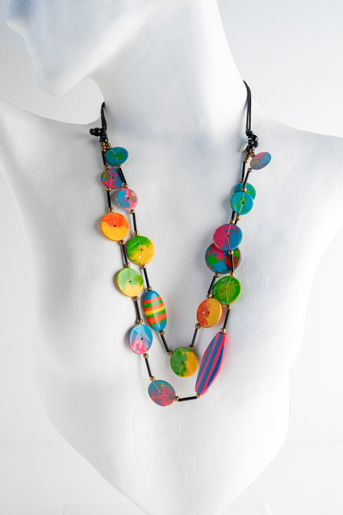 Sylca Designs Reese Colorburst Double Strand Necklace 
