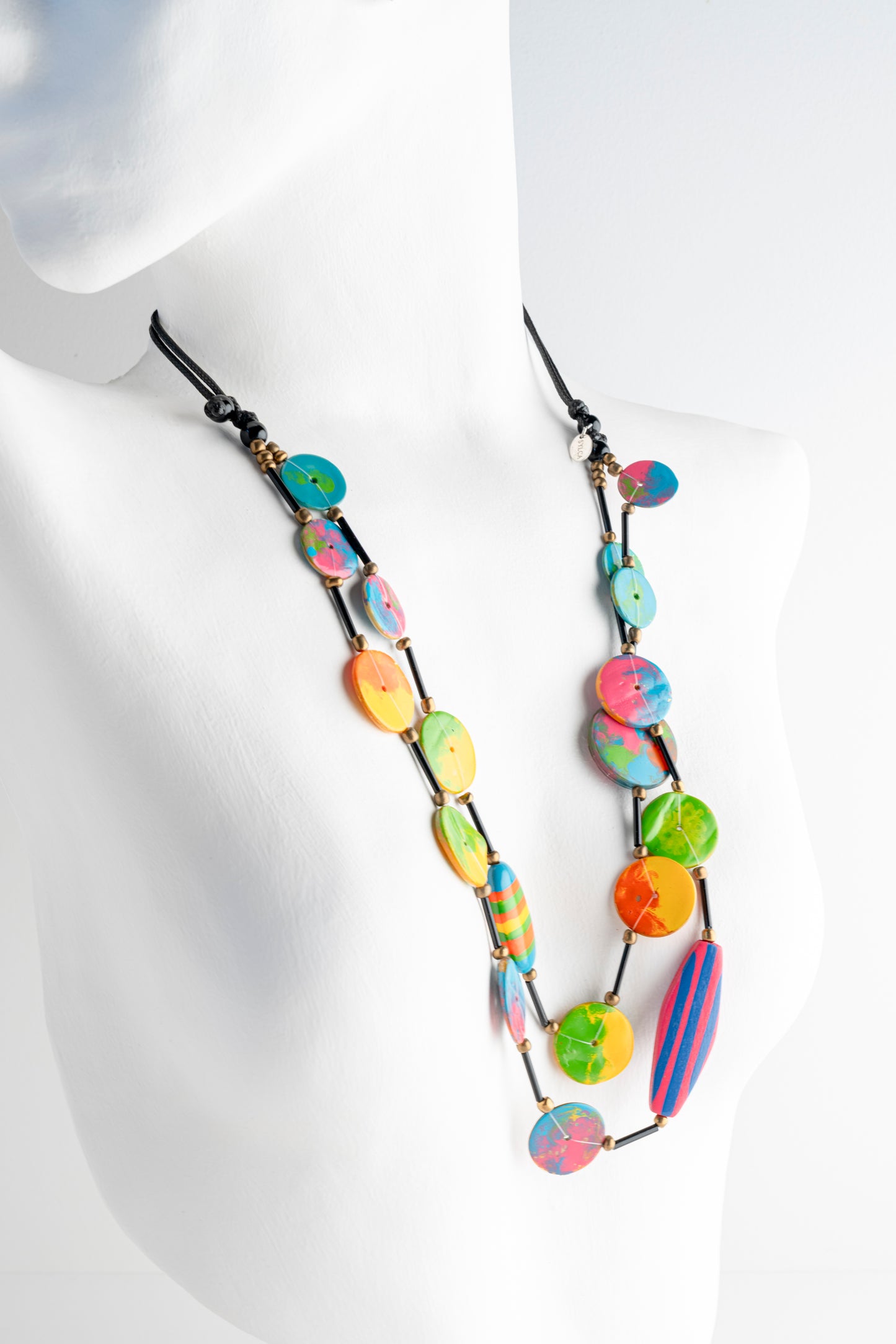 Sylca Designs Reese Colorburst Double Strand Necklace 