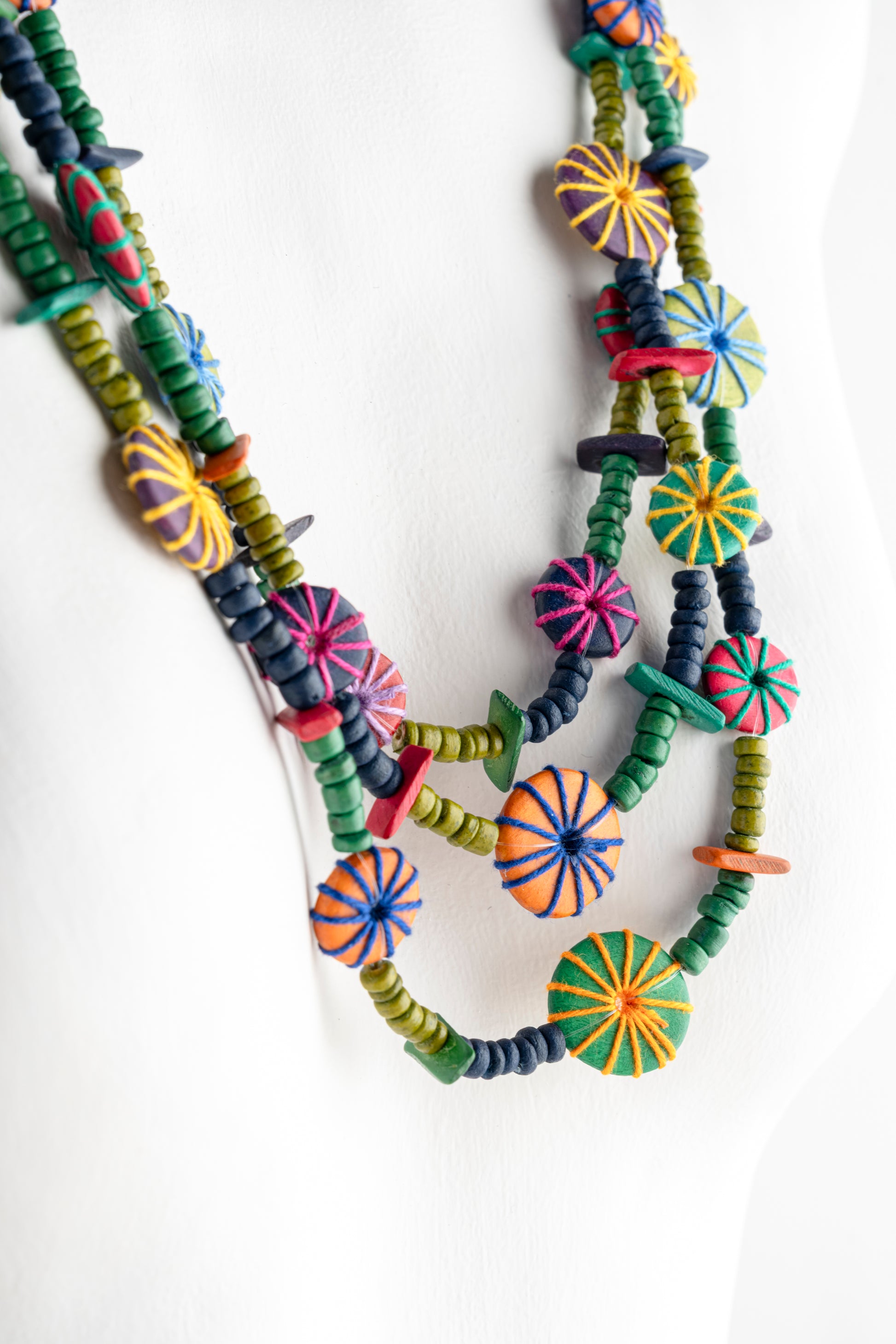 Sylca Designs Teagan Triple Necklace, Multicolor 