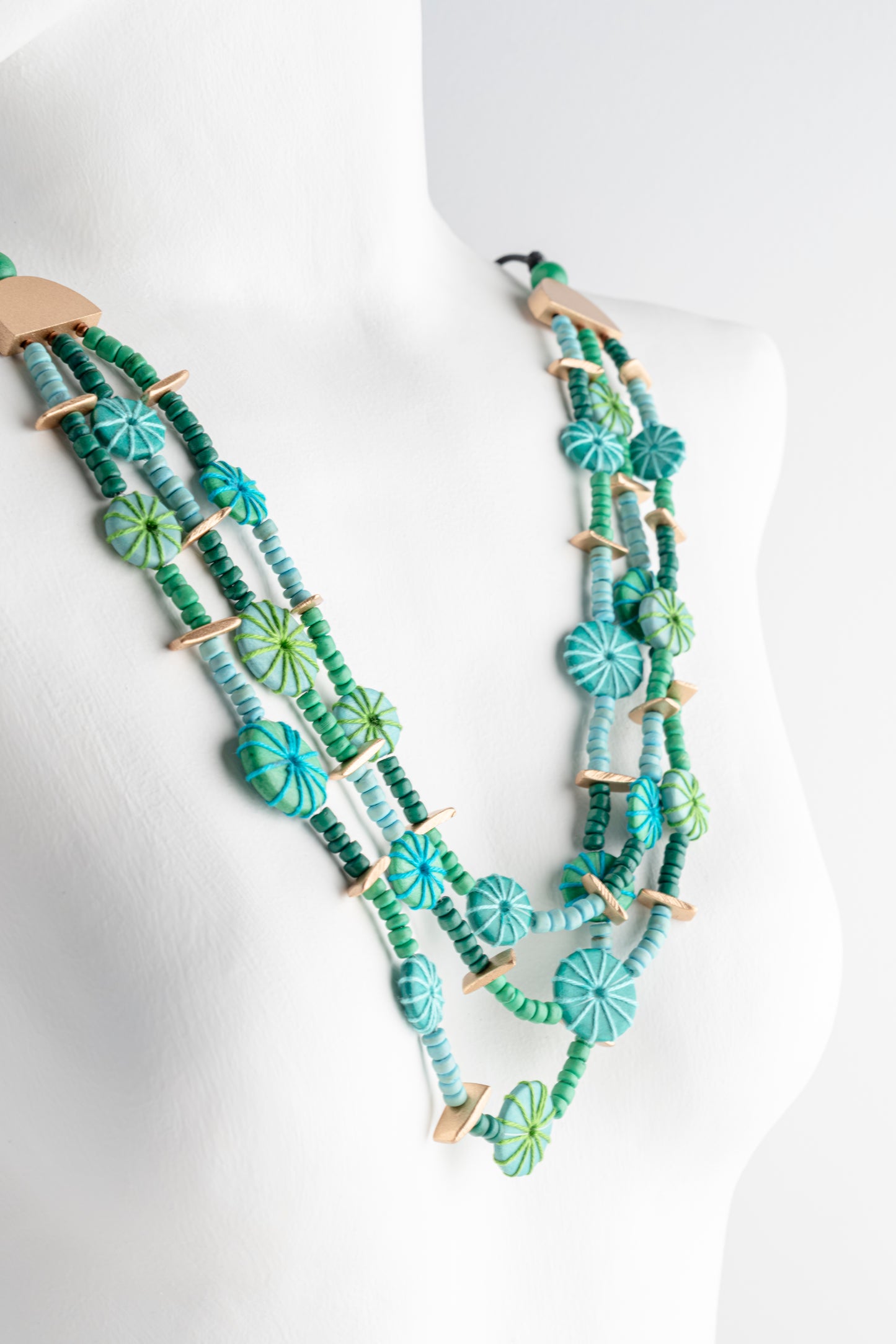 Sylca Designs Teagan Triple Necklace, Turquoise 