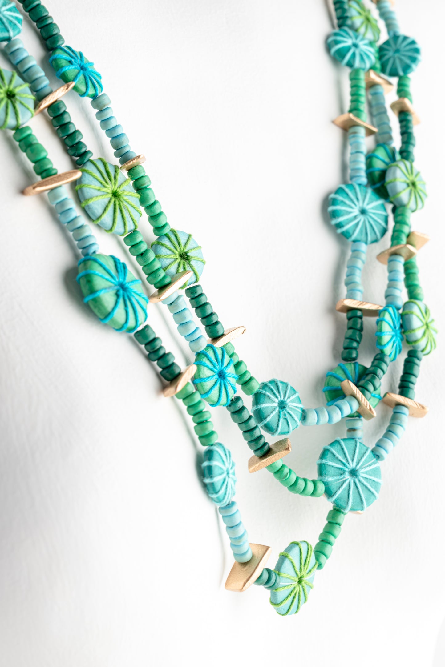 Sylca Designs Teagan Triple Necklace, Turquoise 