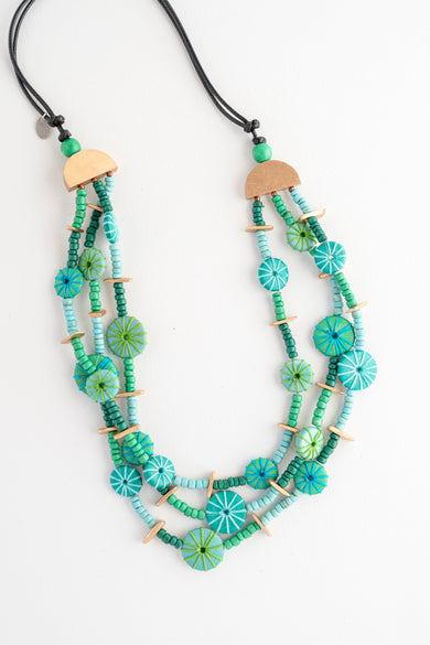 Sylca Designs Teagan Triple Necklace, Turquoise 