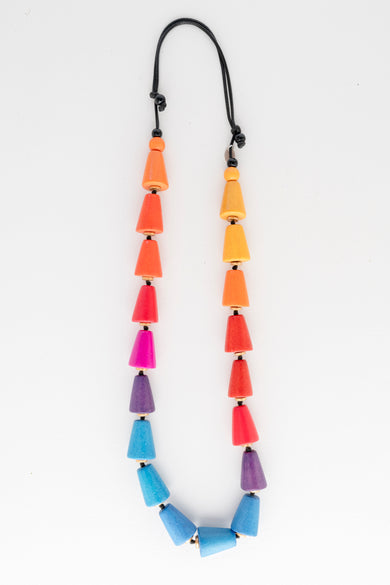 Sylca Designs Zariah Multi Color Ombre Necklace 