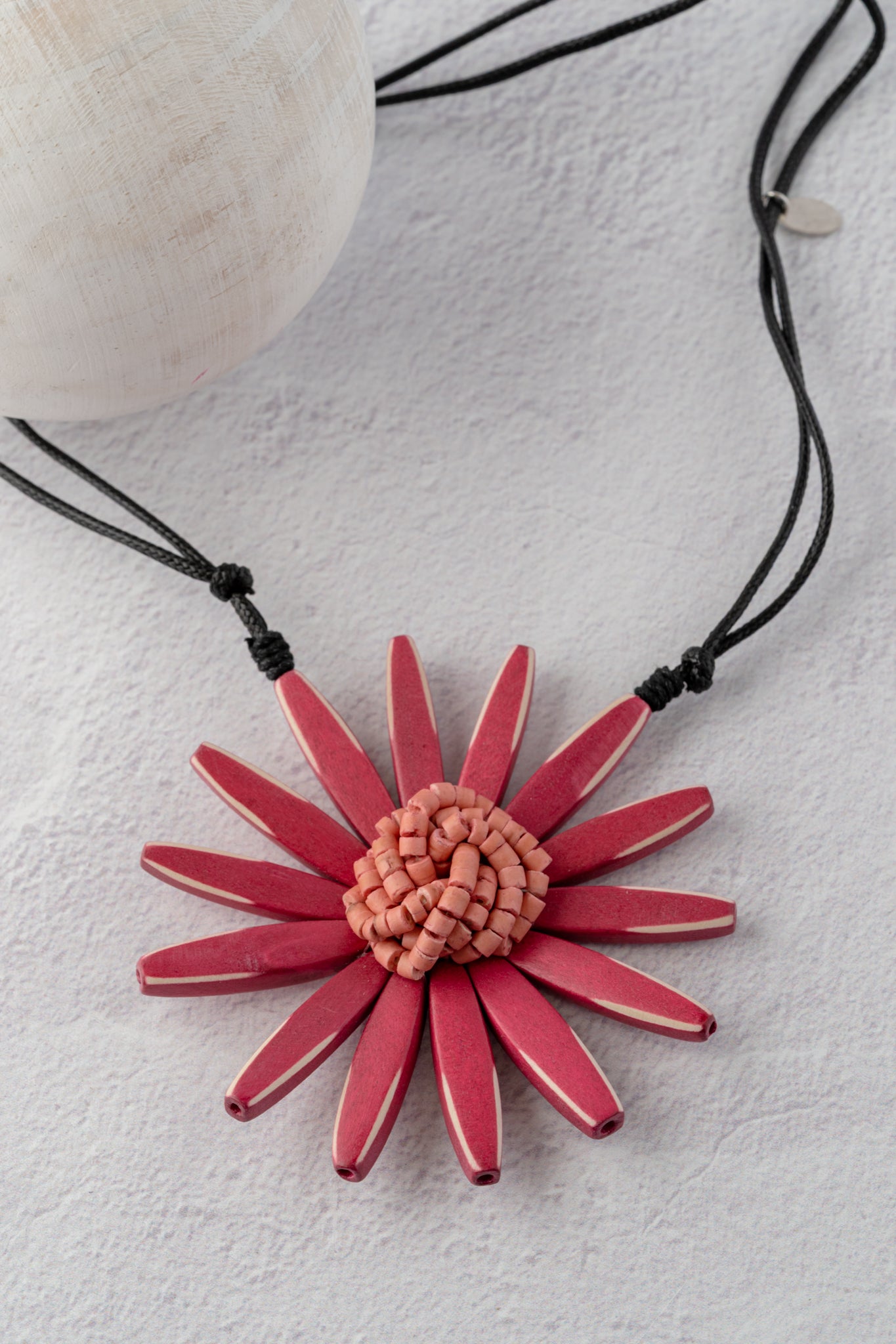 Sylca Designs Single Flower Necklace- Magenta 