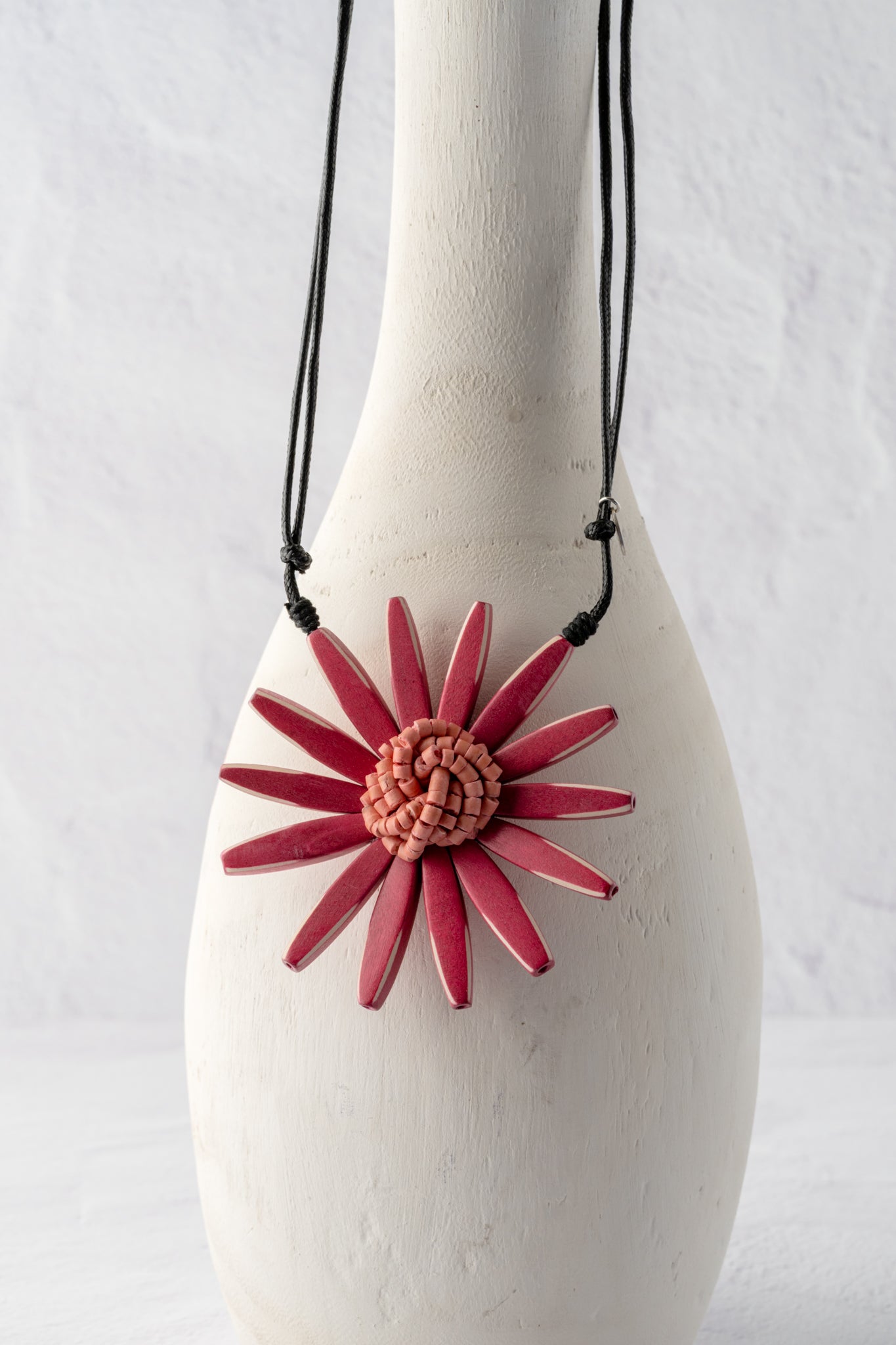 Sylca Designs Single Flower Necklace- Magenta 