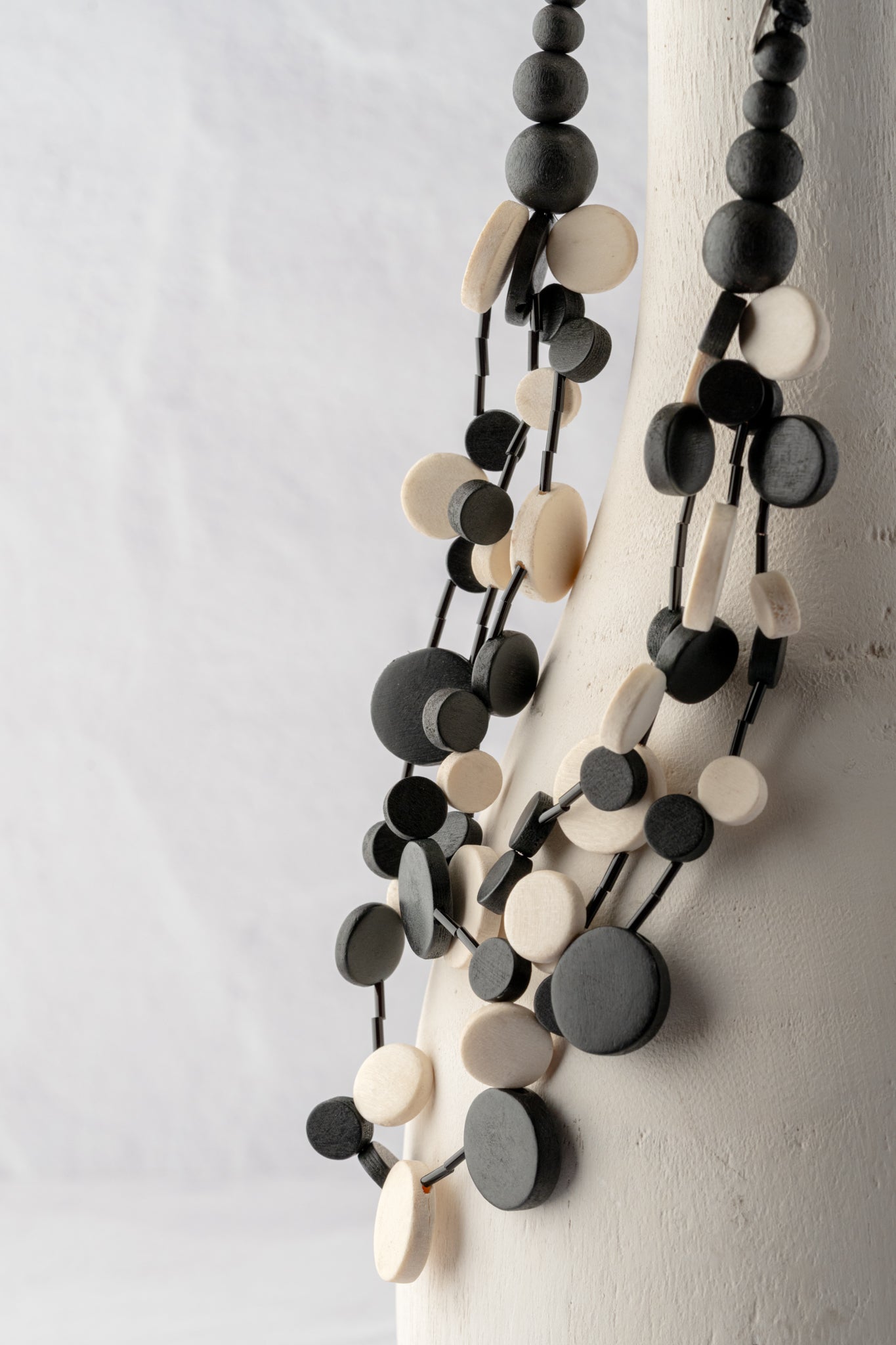 Sylca Designs Multi Strand Millie Necklace, Black & White 