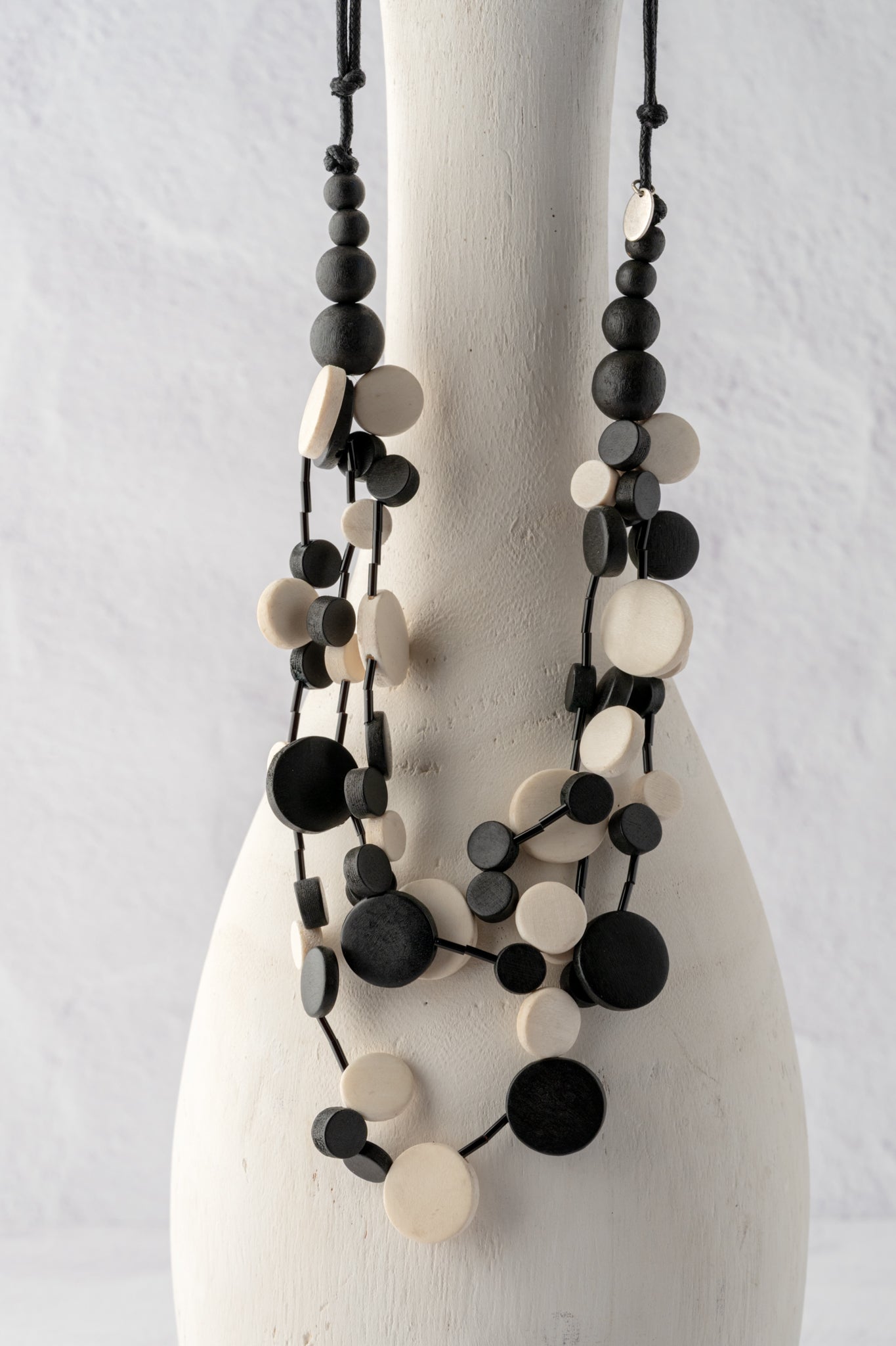 Sylca Designs Multi Strand Millie Necklace, Black & White 