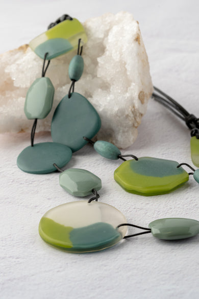 Sylca Designs Camryn Double Strand Necklace, Green 