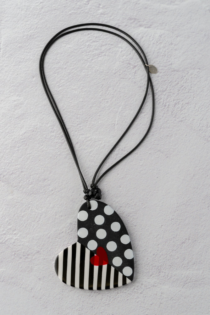 Sylca Designs Camila's Heart Pendant, Black 