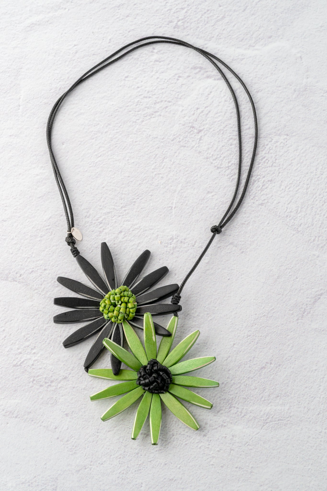 Sylca Designs Amaya Double Flower Necklace, Green 