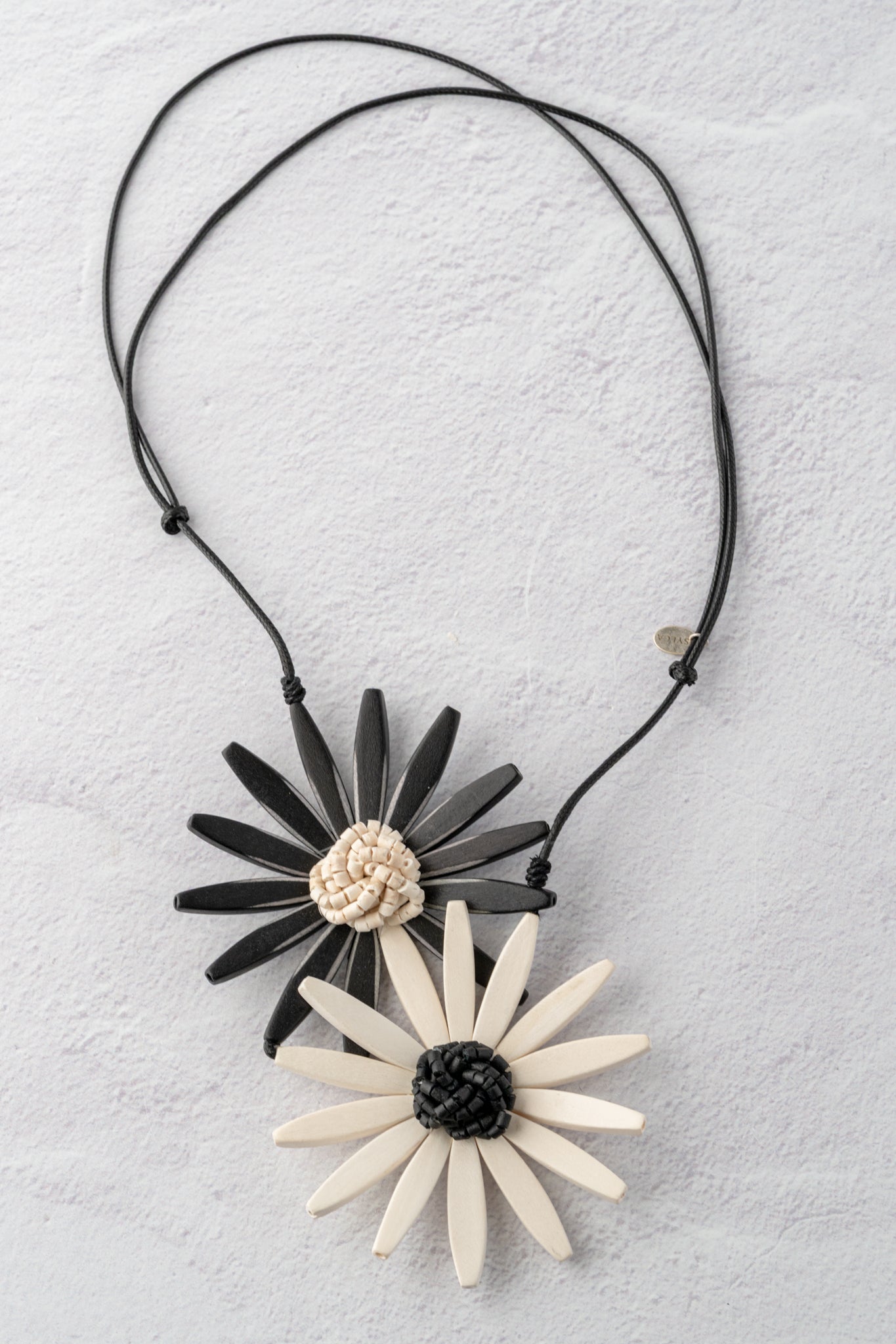 Sylca Designs Amaya Double Flower Neck- Black/White 