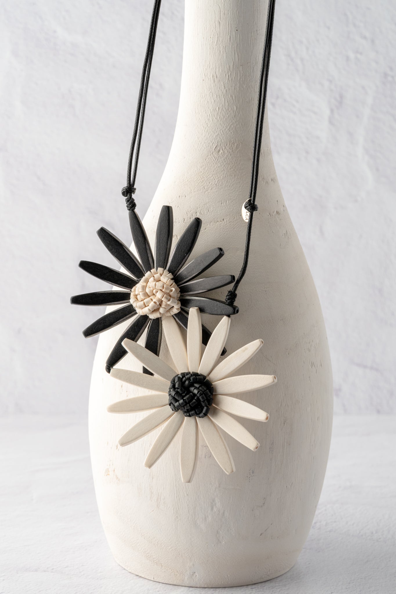 Sylca Designs Amaya Double Flower Neck- Black/White 